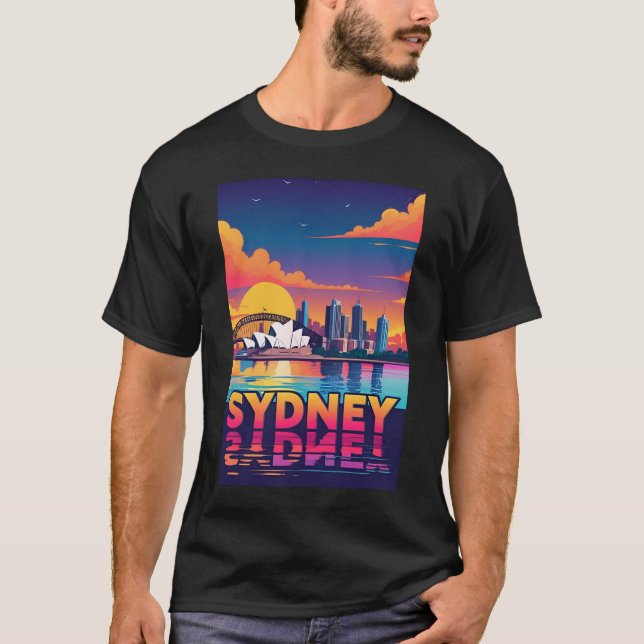 Camiseta Sydney Austrália Skyline Sunset Viagem (Frente)