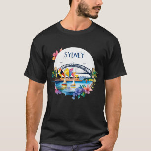Camiseta Sydney Austrália Skyline Sunset Viagem