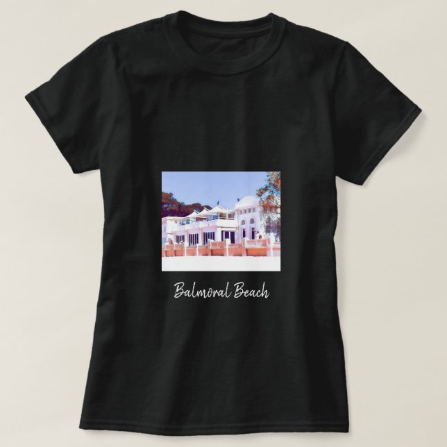 Camiseta Sydney Balmoral Beach retro Bathers Pavillion (Frente do Design)