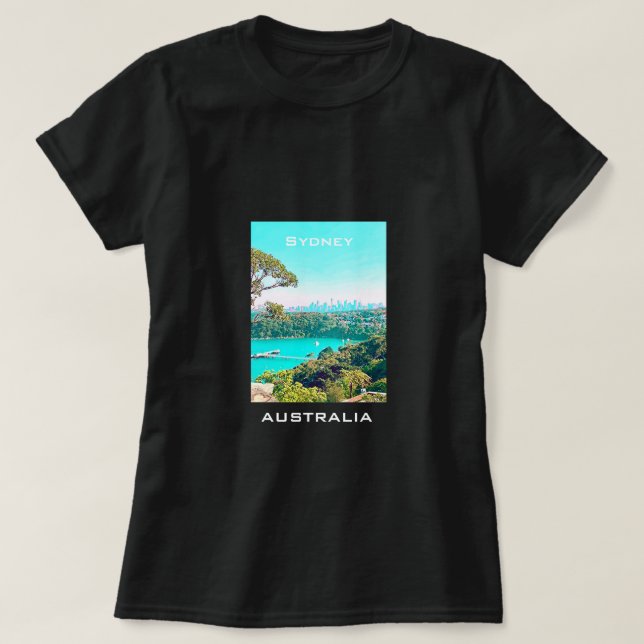 Camiseta Sydney Harbor Skyline view Mosman (Frente do Design)