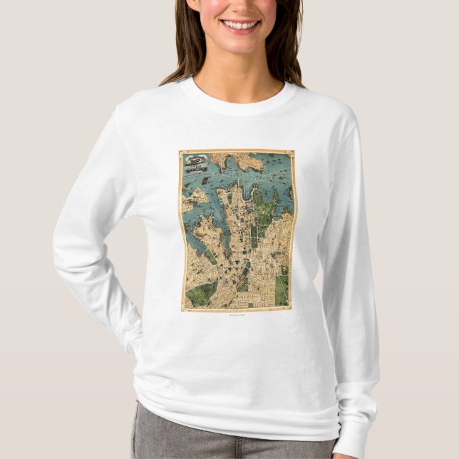 Camiseta Sydney, mapa de AustraliaPanoramic (Frente)