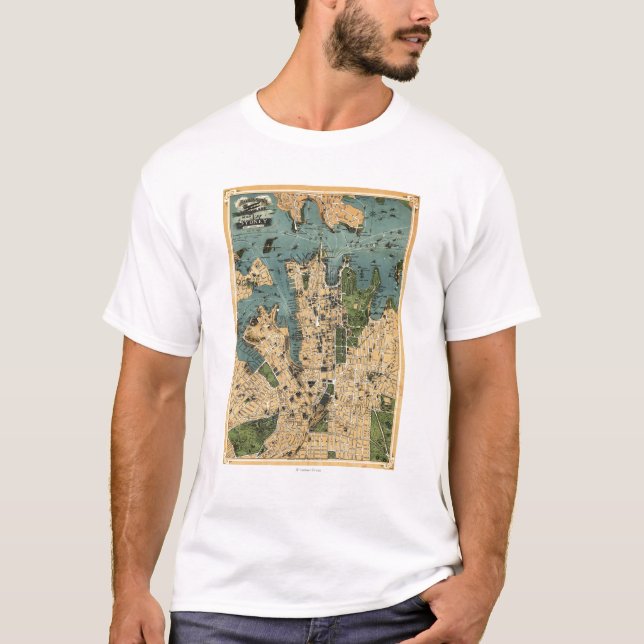 Camiseta Sydney, mapa de AustraliaPanoramic (Frente)