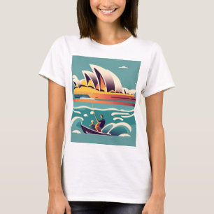 Camiseta Sydney Opera House Austrália pintando souvenir