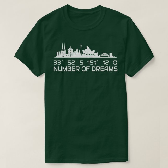 Camiseta Sydney Skyline GPS coordena a cidade da Austrália (Frente do Design)