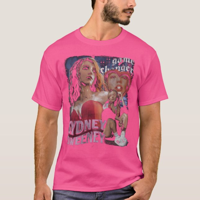Camiseta Sydney Sweeney Vintage Bootleg Remix (Frente)
