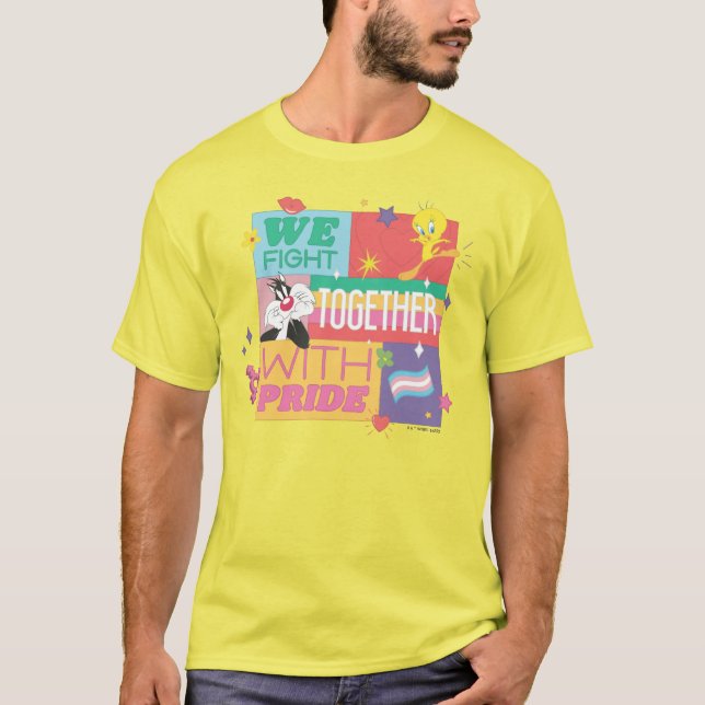 Camiseta SYLVESTER™ E TWEETY™| Lutamos Juntos Com Orgulho (Frente)