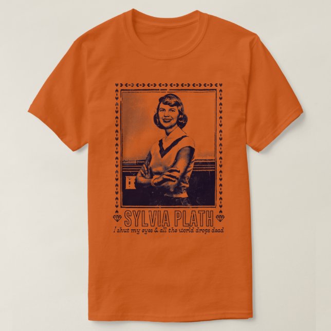 Camiseta Sylvia Plath Retro Fan Art Design 1 (Frente do Design)