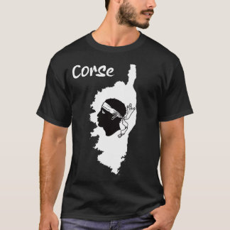 Camiseta symbole du drapeau corse et carte géographique