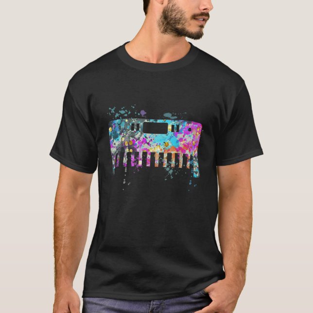 Camiseta Synthesizer Instrument Silhouette Synthesizers (Frente)