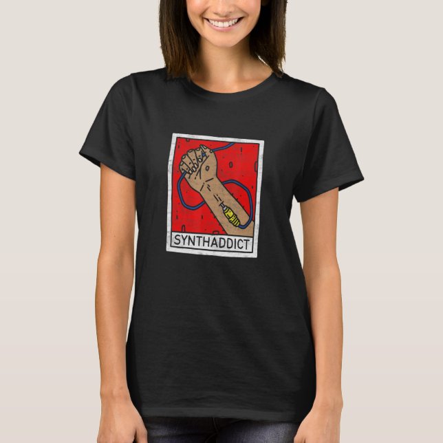 Camiseta Synthesizer Synthaddict Dj Studio Daw Produtor Ana (Frente)