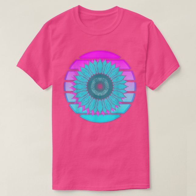 Camiseta Synthwave 80s Art Vaporwave Flower Blossom Retro S (Frente do Design)