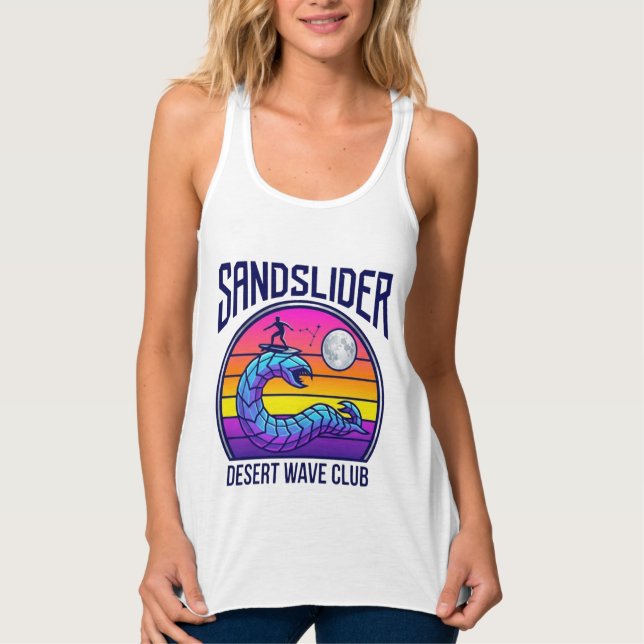 Camiseta Synthwave do Clube de Surf de Verme do De (Frente)