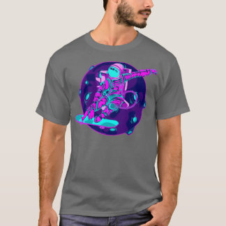 Camiseta Synthwave Moon Space 80s Vaporwave Skateboarding A
