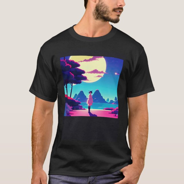 Camiseta Synthwave outrun retrowave futuresynth ficção cien (Frente)