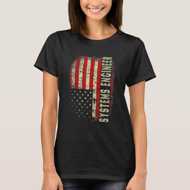 Camiseta System Engineer 4th Of July US Flag Patriotic Engi (Frente)