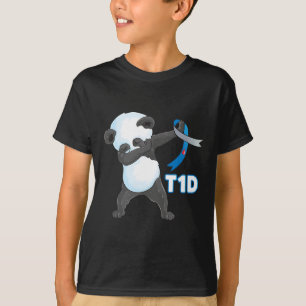 Camiseta T1d Batida Fora de Corte Panda Tipo 1 Diabetes Awa