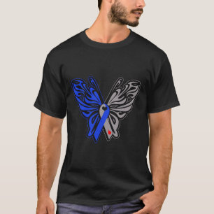 Camiseta T1d Borboleta Tipo 1 Diabetes Sensibilização Fita