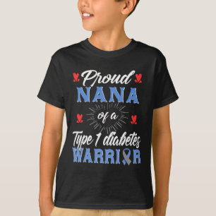 Camiseta T1d Diabetes Nana Proud Sensibilização Tipo 1 Insu