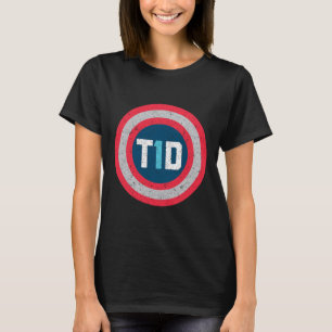 Camiseta T1d Homens com Sensibilização para a Diabetes Tipo