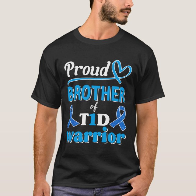 Camiseta T1d Irmão Orgulhoso Diabetes Sensibilização Bíblia (Frente)
