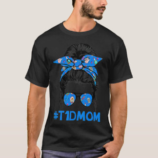 Camiseta T1D Mãe, Mensagem Sobre Diabetes Orgulhosa Guerra
