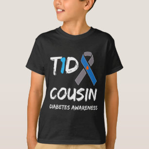 Camiseta T1d Primo Tipo 1 Diabetes Sensibilização Fita