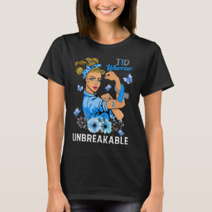 Camiseta T1D Sensibilização do Guerreiro de Diabetes Tipo 1