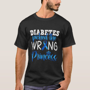 Camiseta T1d Sensibilização Princesa Meninas Diabéticas Fit