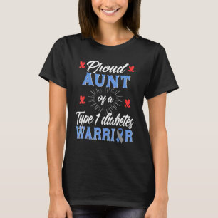 Camiseta T1d Tia Orgulhosa Diabetes Sensibilização Tipo 1 I