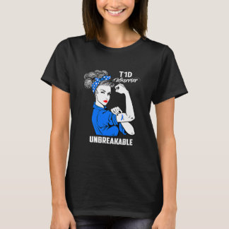 Camiseta T1d Tipo 1 Sensibilização para a diabetes Tipo 1