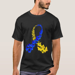 Camiseta T21 Sindroma Mundial de Borboleta para Baixo Dia d