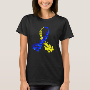 Camiseta T21 Sindroma Mundial de Borboleta para Baixo Dia d