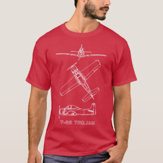 Camiseta T28 Trojan American Militar Trainer Plane Bluepri