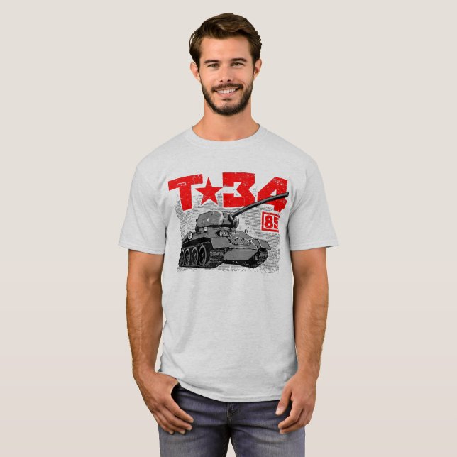 Camiseta T-34-85 Tanque médio soviético (Frente Completa)