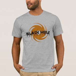 Camiseta T alaranjado do logotipo das gravações do buraco