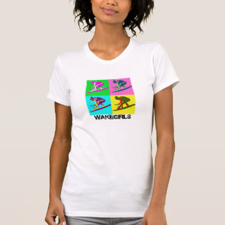 Camiseta T ambarino do branco da asa
