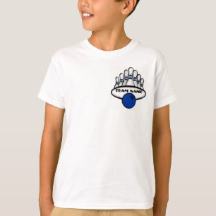 Camiseta T azul customizável dos meninos da equipe da