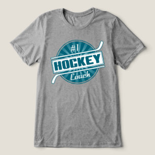 Camiseta T (azul) do treinador de hóquei #1