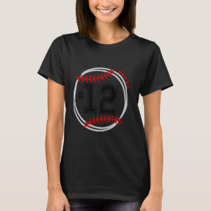 Camiseta T-ball Jersey Número 12, Trendy T Ball, T-ball B