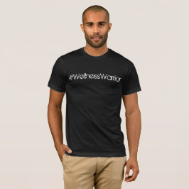 Camiseta T básico do preto do #WellnessWarrior dos homens