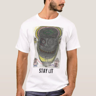 Camiseta T branco iluminado estada de Cawhalla