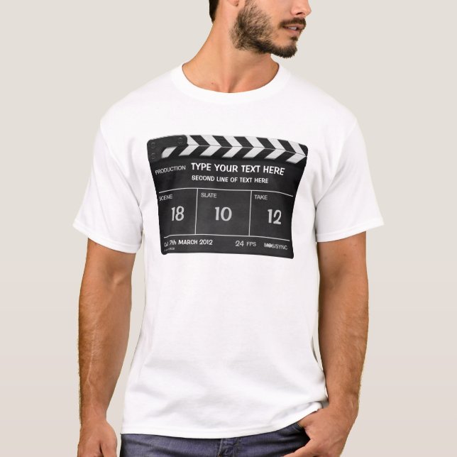 Camiseta T-Camisa pessoal de Clapperboard (Frente)
