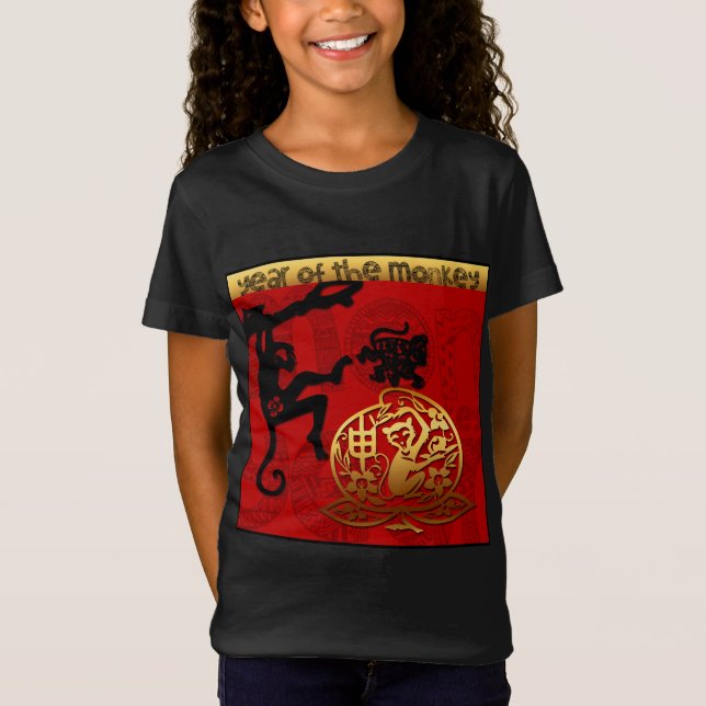 Camiseta T chinês da menina do aniversário do zodíaco do (Frente)
