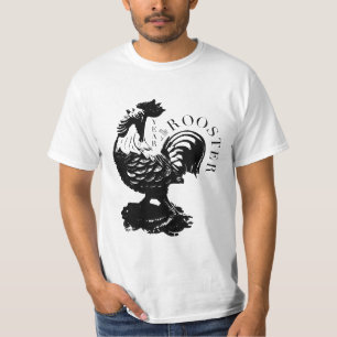 Camiseta T chinês dos homens da silhueta do preto do ano d