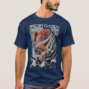 Camiseta T colorido do olhar do tatuagem de KOI