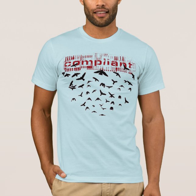 Camiseta T complacente dos "corvos" (Frente)