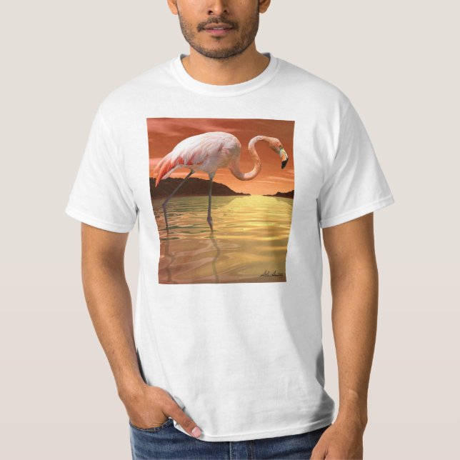 Camiseta T cor-de-rosa do flamingo de Florida (Frente)