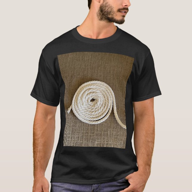 Camiseta T-Corda-Coroa-Branca de Algodão em Castan (Frente)