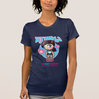Camiseta T curto da obscuridade da luva do kawaii