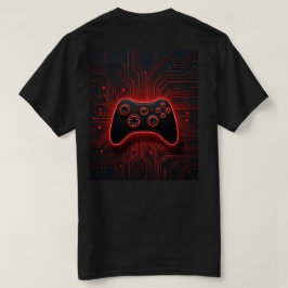 Camiseta T Cyber Placa de Circuito Neon Vermelho C